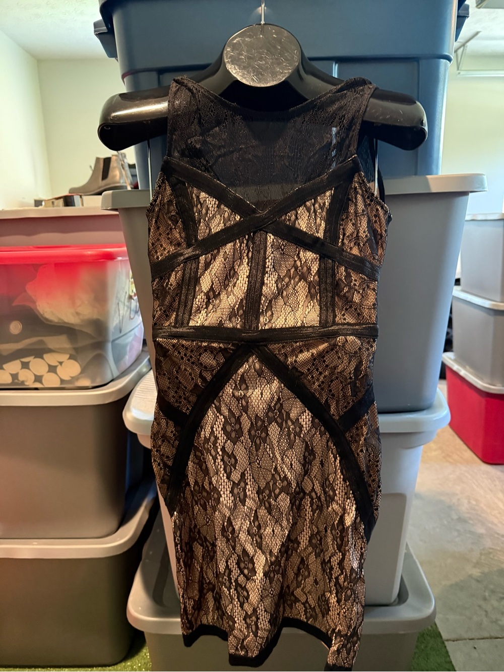 Black Lace Sheath Dress - Sleek Evening Dressp27